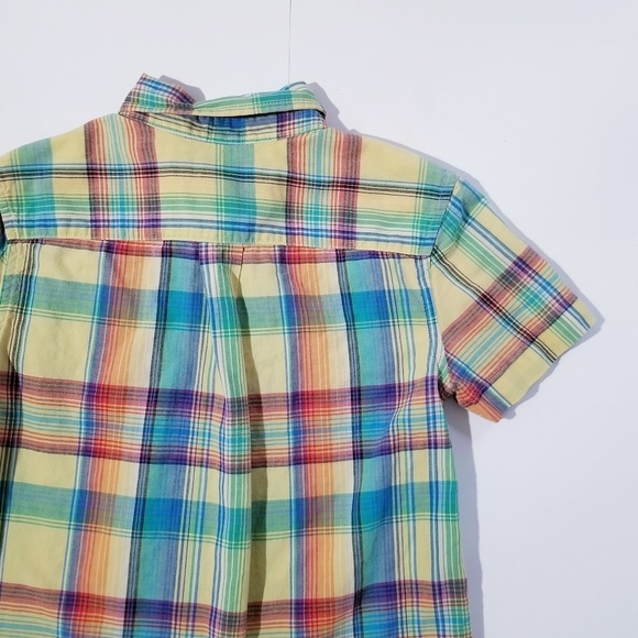 RALPH LAUREN Boys Multicolor Madras Plaid Button down Shirt size 7 - Picture 6 of 9